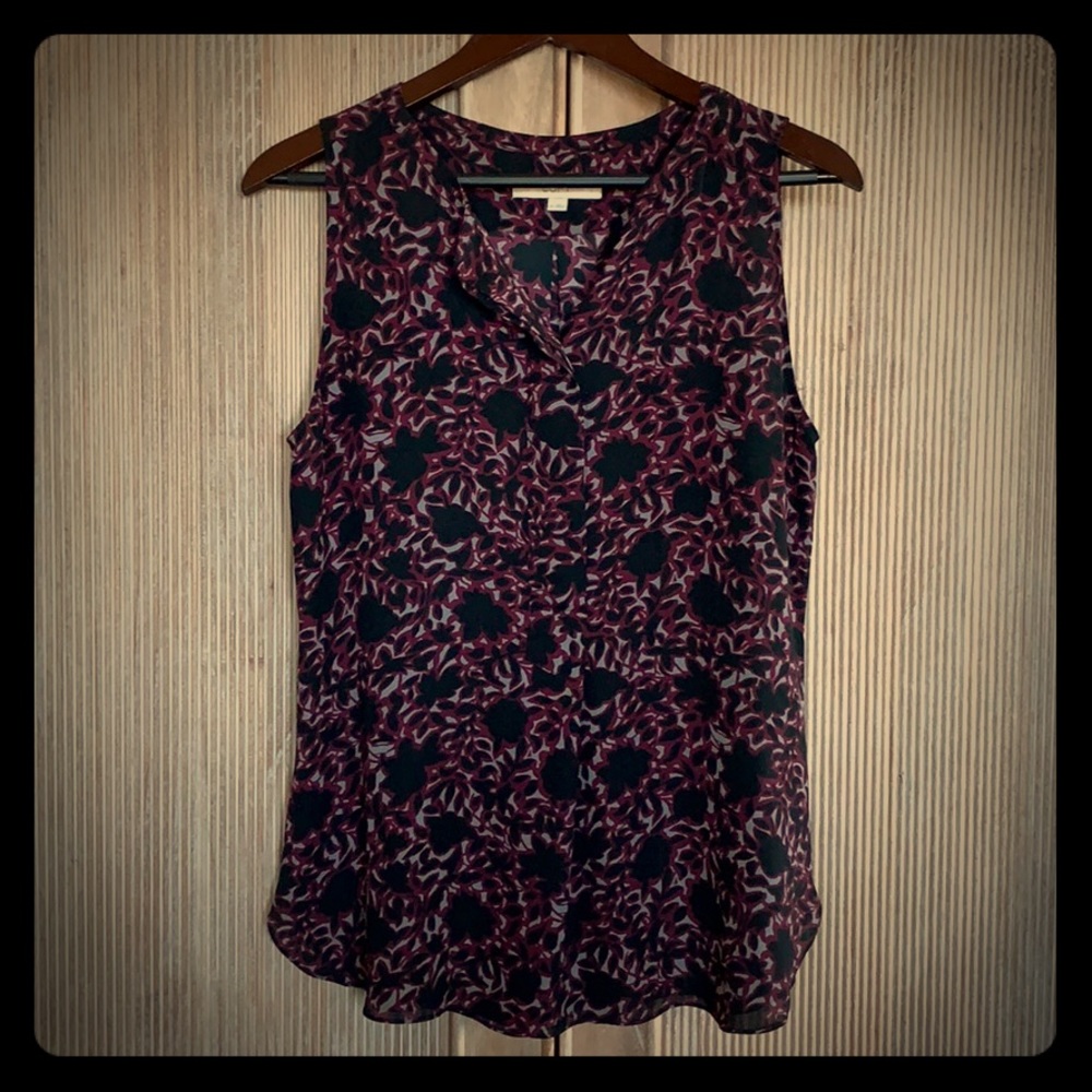 Loft Flowy Georgette Print Top, M
